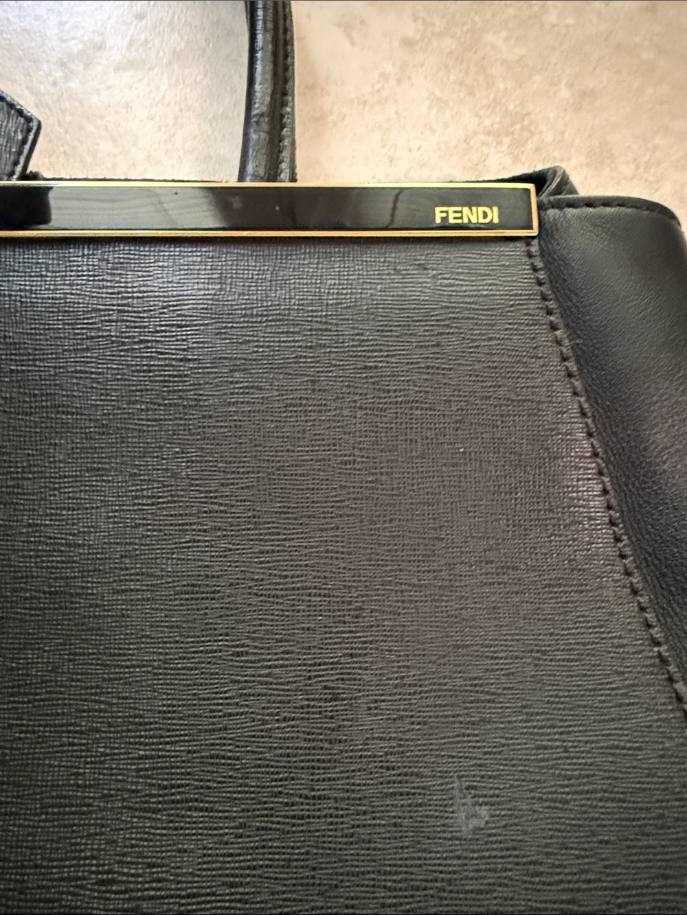 Fendi 2Jours Black Leather Top-Handle Tote - Picture 3 of 9